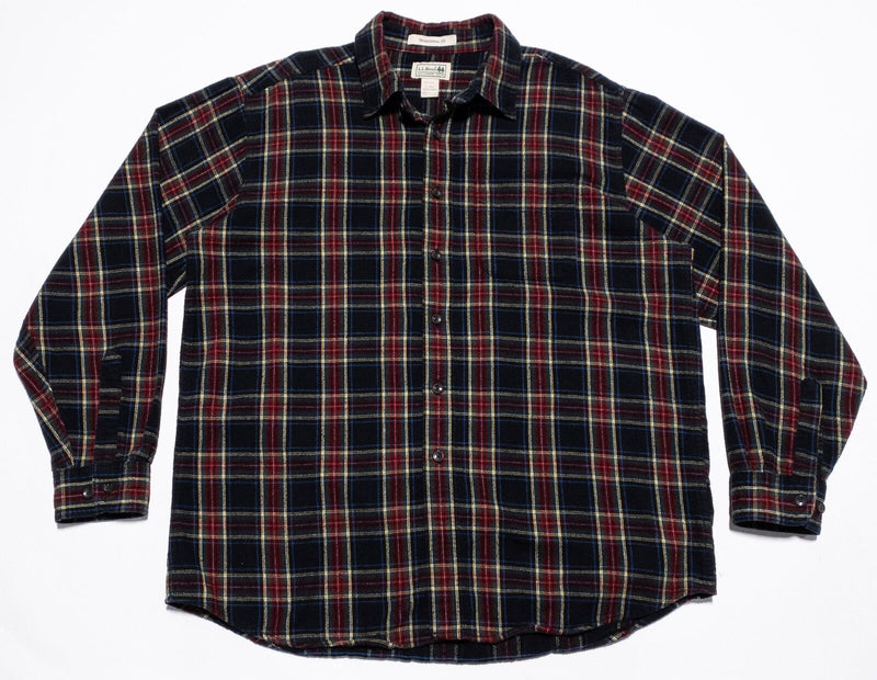 L.L. Bean Scotch Plaid Flannel Shirt Men's Large Red Black Tartan Plaid 228061
