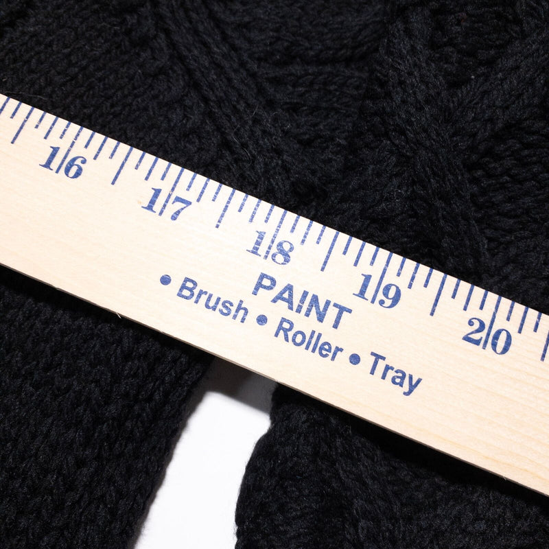 Aran Crafts Cable-Knit Sweater Women's Medium Black Irish Fisherman Merino Wool