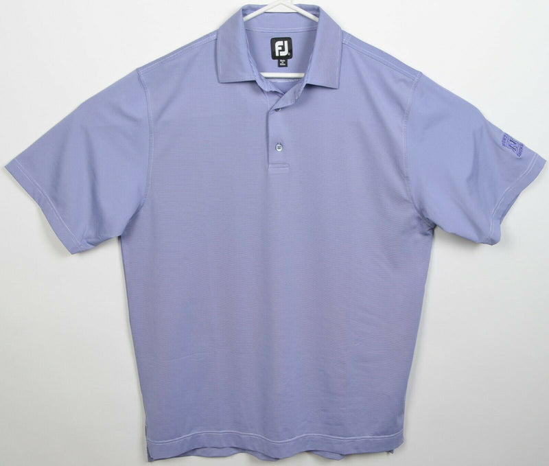 FootJoy Men's Large Purple Micro-Striped FJ Golf Wicking Golf Polo Shirt