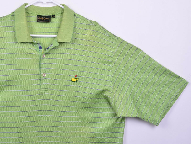 Bobby Jones Men's XL Green Striped Masters Golf Made in Italy Polo Shirt