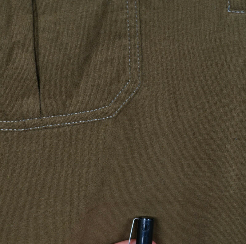 Kuhl Men's Medium Solid Brown Organic Cotton Long Sleeve Polo Shirt
