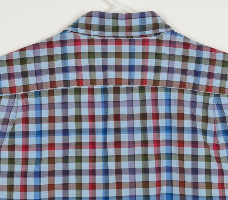 Rodd & Gunn Men's Sz Large Sport Fit Blue Red Plaid Check Long Sleeve Shirt