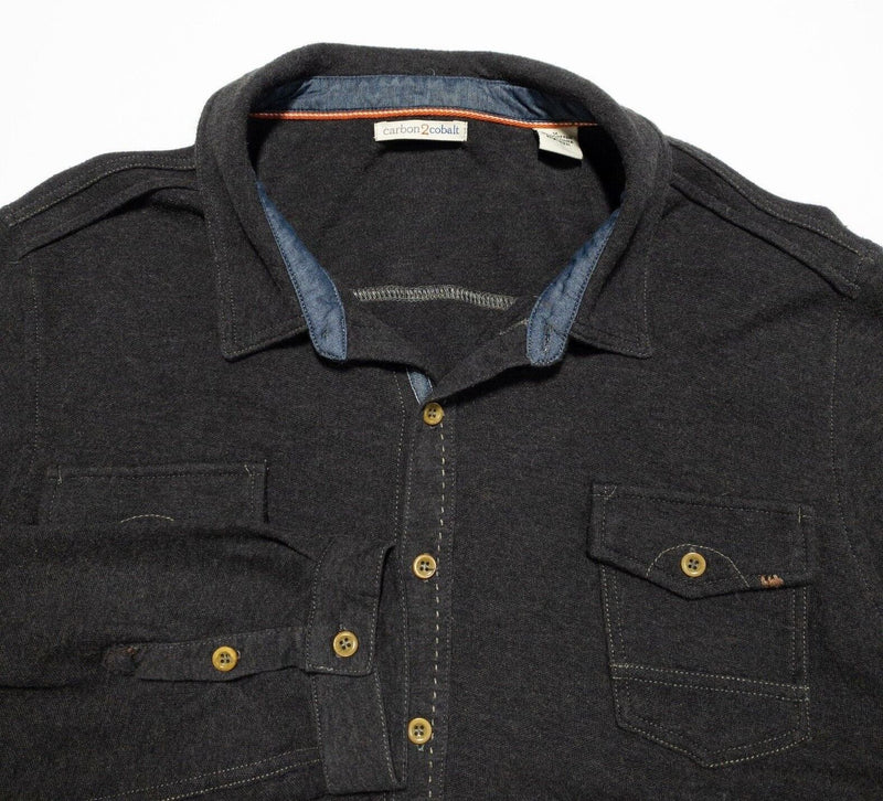 Carbon 2 Cobalt Flannel Shirt Men's Medium Dark Brown Long Sleeve Pockets