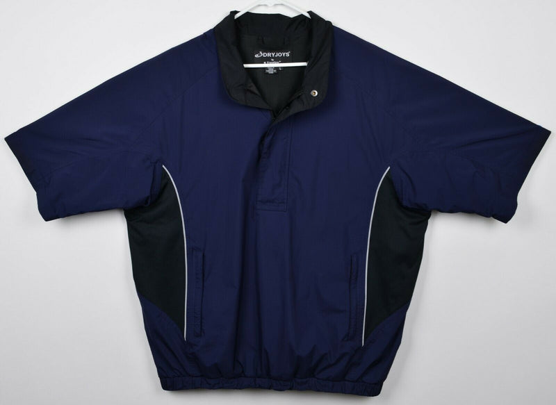 FootJoy DryJoys Men's Large Navy Blue Black Half Zip Windshirt Golf Jacket