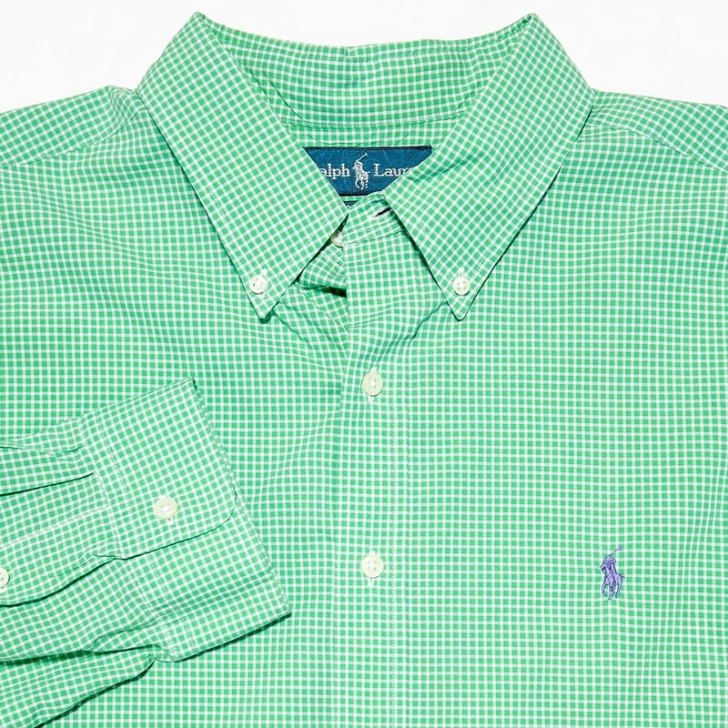 Polo Ralph Lauren Button-Down Shirt Green Check Men's 2XL Classic Fit