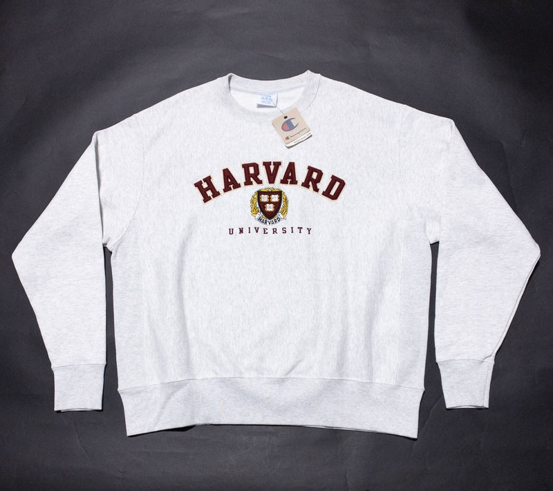 Harvard University Champion Reverse Weave Sweatshirt Men's XL Gray Logo Preppy