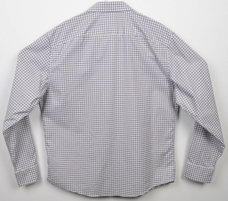 UNTUCKit Men's Large Gray Gingham Check Long Sleeve Button-Front New Dunn Shirt