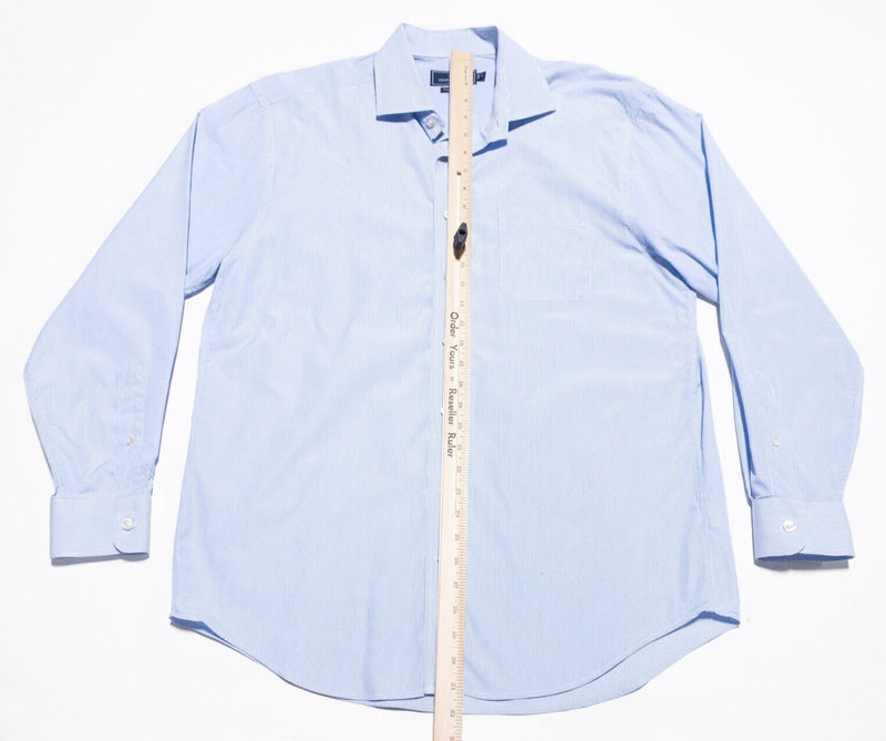 Vineyard Vines Cooper Shirt Men's Large Fine Line Blue Stripe Long Sleeve Preppy