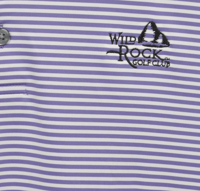 FootJoy Men's XL Purple White Striped Wild Rock FJ Golf Performance Polo Shirt