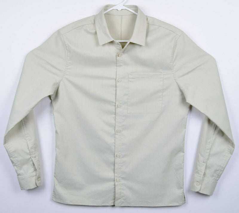 Lululemon Men's Large? Off White/Cream Athleisure Casual L/S Button-Front Shirt