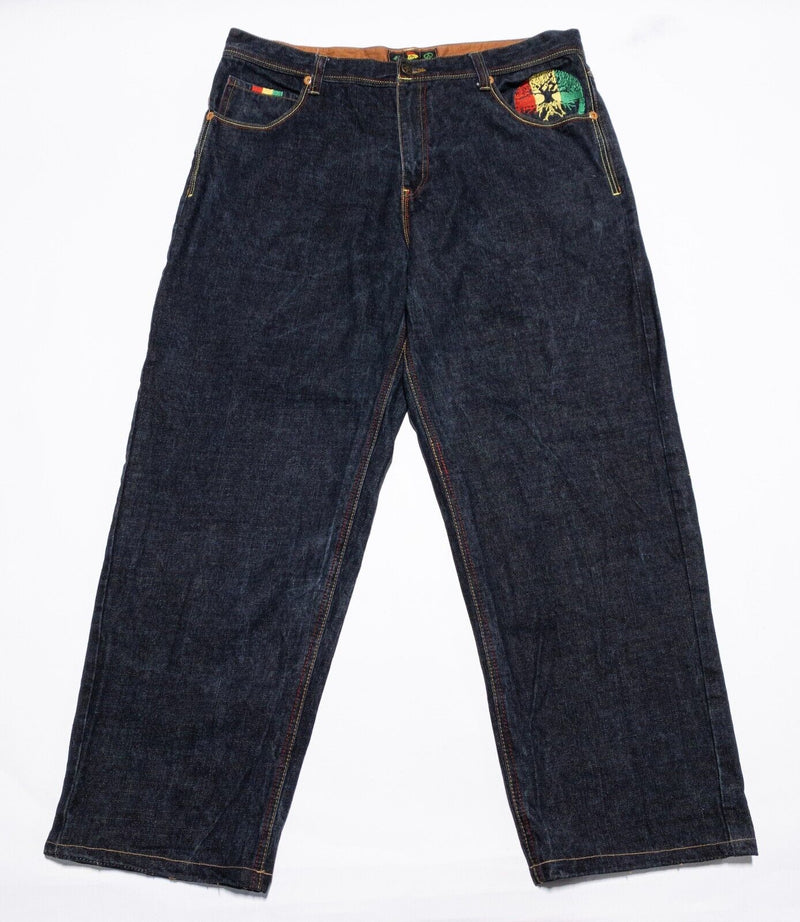 LRG Lifted Research Group Jeans Men's 40x32 King of Kings Embroidery Denim Baggy