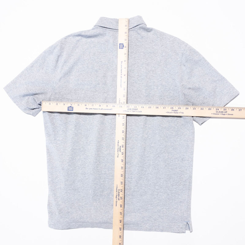 johnnie-O Hangin' Out Polo Shirt Men's Medium Heather Gray Short Sleeve Logo