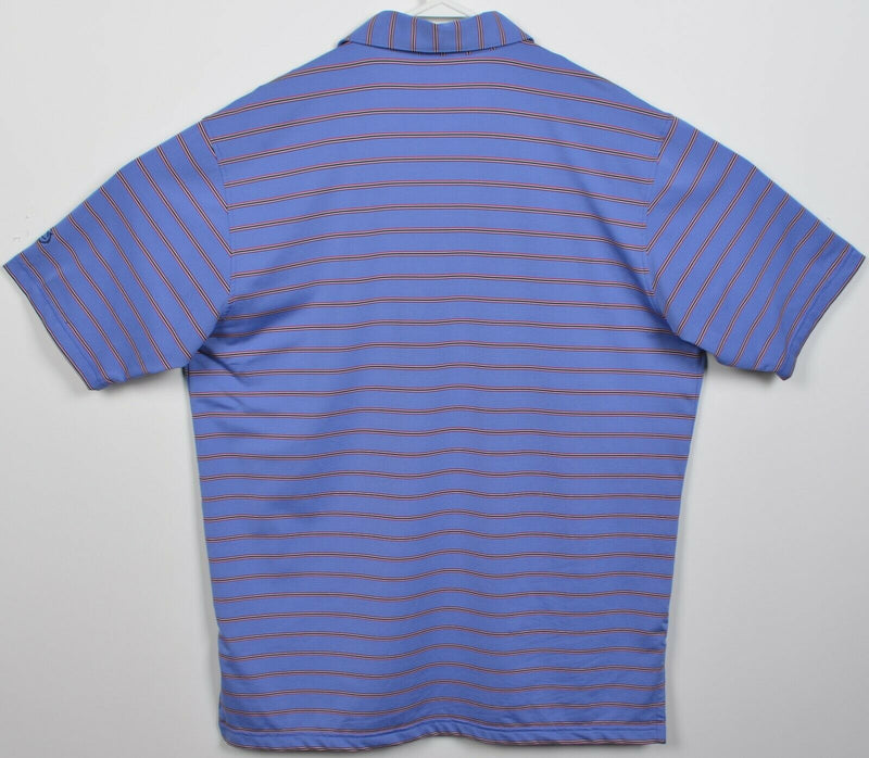 Turtleson Tour Performance Men's Large Purple/Blue Striped Golf Polo Shirt