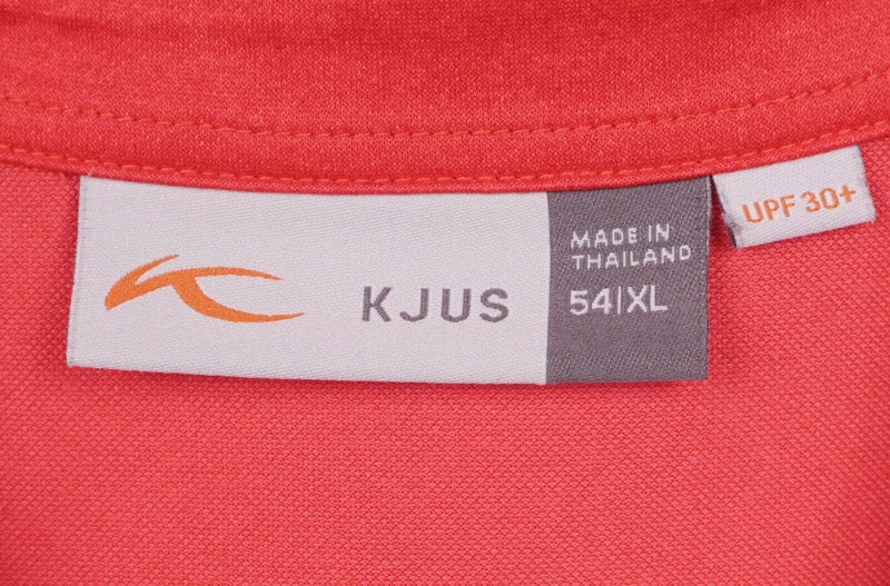 KJUS Men's XL 50 UPF 30+ Heather Gray Red Primeflex Golf Polo Shirt Grand Geneva