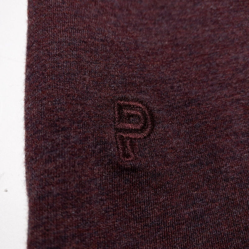 Public Rec Henley Shirt Men's 2XL Long Sleeve 3-Button Burgundy Red/Purple