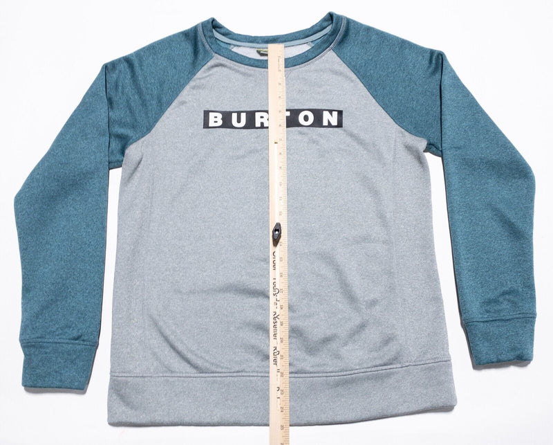 Burton Sweatshirt Men's Medium Pullover Crewneck Teal Gray Snowboard Outdoor