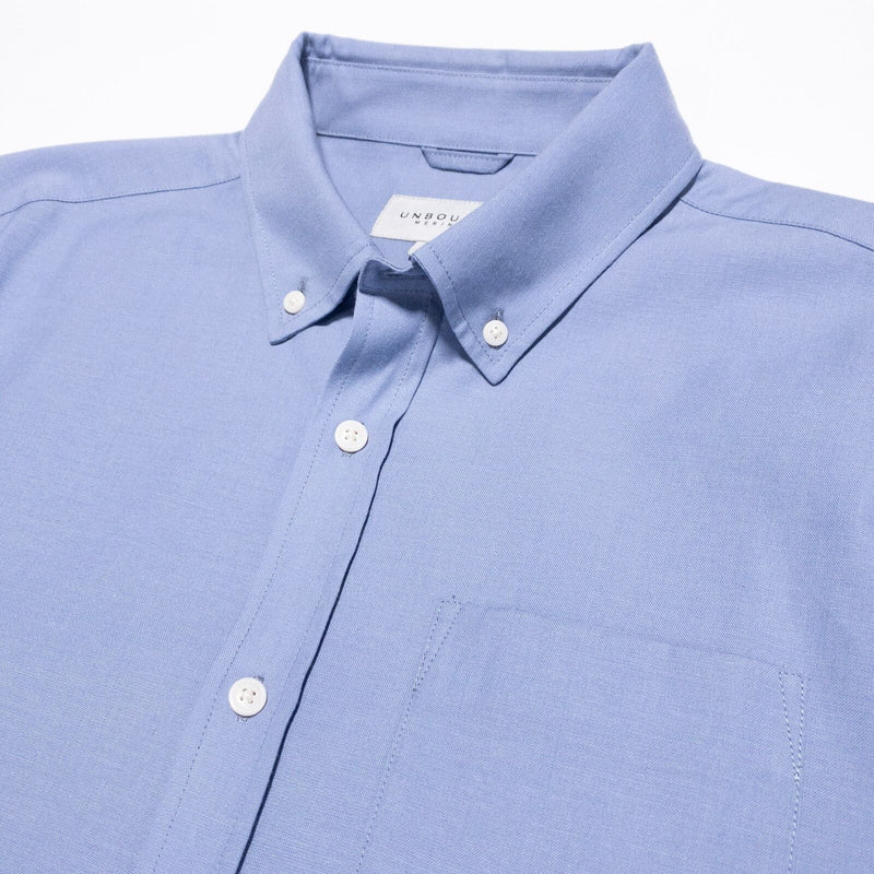 Unbound Merino Wool Shirt Men's Medium Button-Down Long Sleeve Light Blue