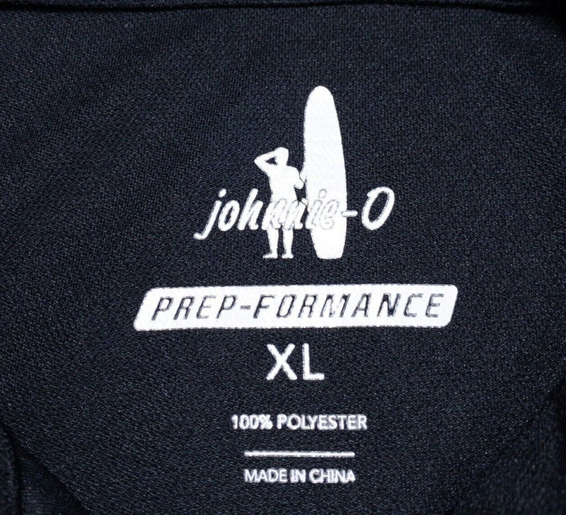 johnnie-O Prep-Formance XL Men's Golf Polo Shirt Solid Black Wicking Surfer