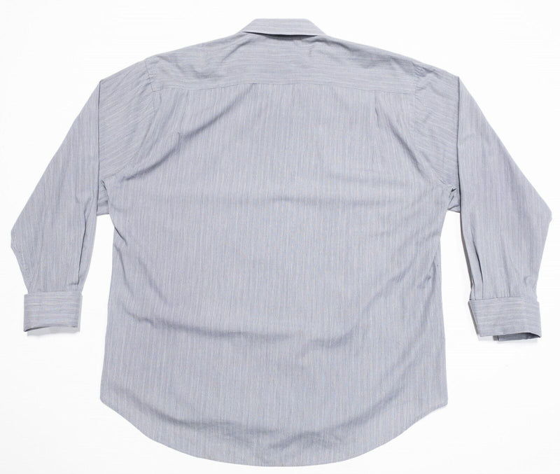 Monsieur de Givenchy Vintage Shirt 17.5-34/35 Men's French Cuff Gray Dress Shirt