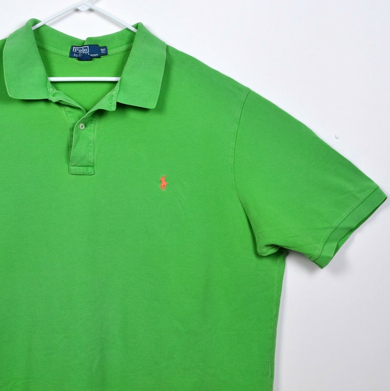 Polo Ralph Lauren Men's 3XLT (3XL Tall) Solid Green Pony Short Sleeve Polo Shirt