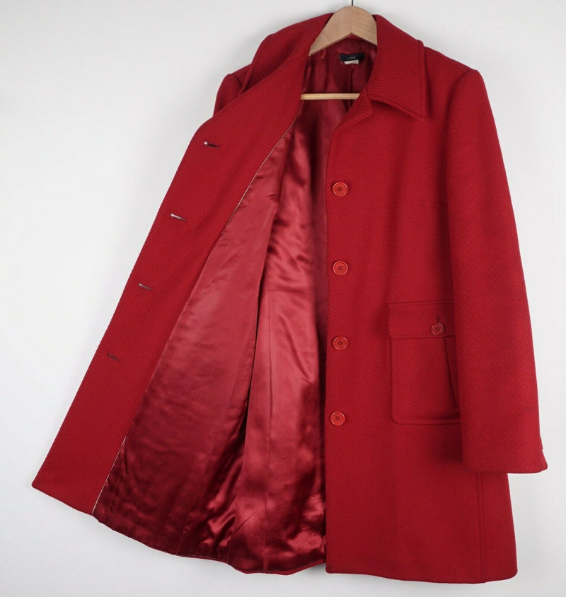 J. Crew Women's 12 Wool Solid Red Lady Day Coat Thinsulate Insulation Coat