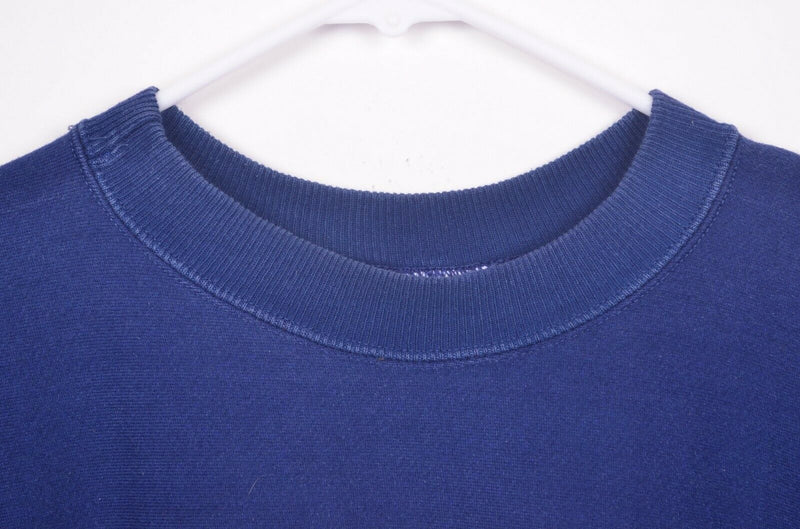 Vtg 80s Connecticut Sweatshirt Majestic Cross Cut Reverse Weave Blue Sweatshirt