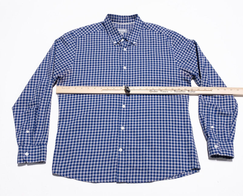 Ash & Erie Shirt Men's Medium Blue Check Long Sleeve Button-Down Casual