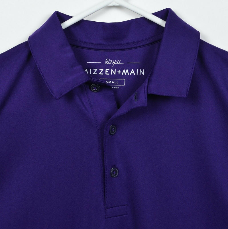 Mizzen+Main Phil Mickelson Men's Small Solid Dark Purple Wicking Golf Polo Shirt