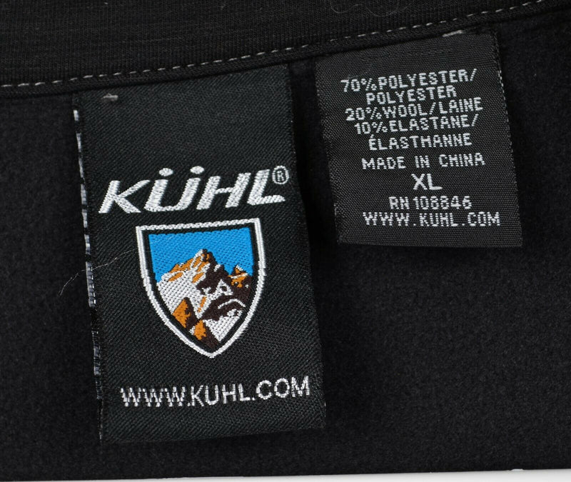 Kuhl Men's XL Wool Blend Solid Black Multi-Pocket Full Zip Sweater Jacket