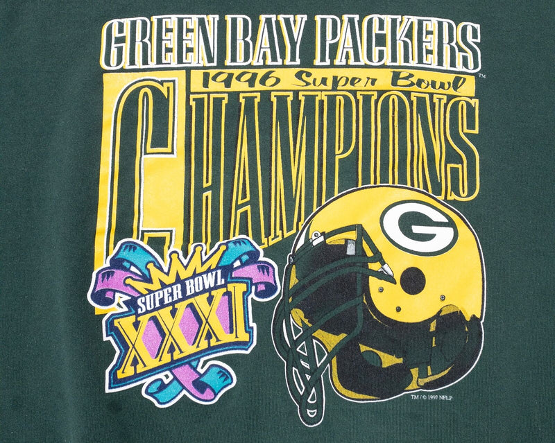 Vintage Green Bay Packers Sweatshirt Men's 2XL 1996 Super Bowl XXI Champions NFL