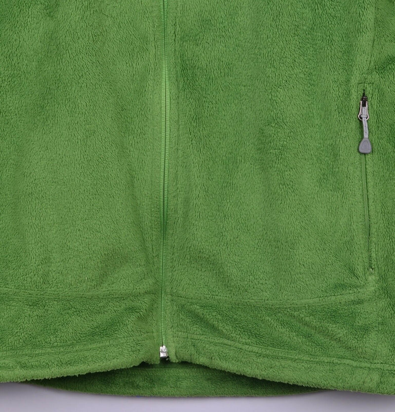 Mountain Hardwear Women's Large Fuzzy Leather Full Zip Hooded Green Jacket