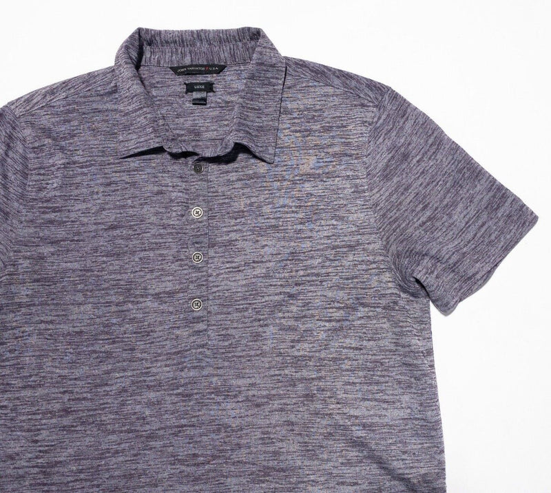 John Varvatos Luxe Polo Medium Men's Shirt Purple Short Sleeve Polyester Viscose