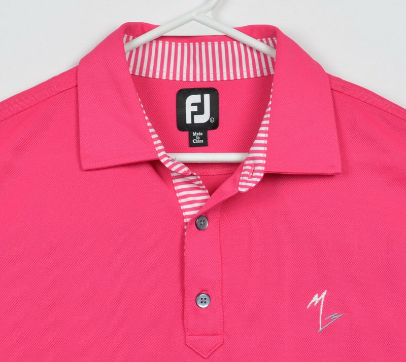 FootJoy Men's Large Solid Hot Pink FJ Golf Wicking Performance Polo Shirt