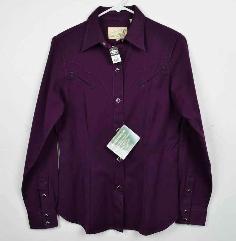 Roper Women's Small Diamond Pearl Snap Burgundy Purple/Red Western Shirt