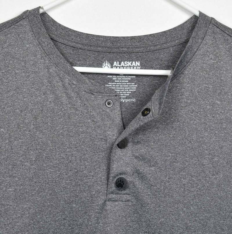 Alaskan Hardgear Men's Sz XL Duluth Trading Co Polygiene Snap Heather Gray Shirt