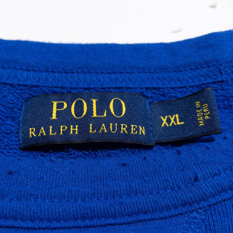 Polo Ralph Lauren Sweater Men's 2XL Pullover Crew Neck Knit Blue Cotton Modal