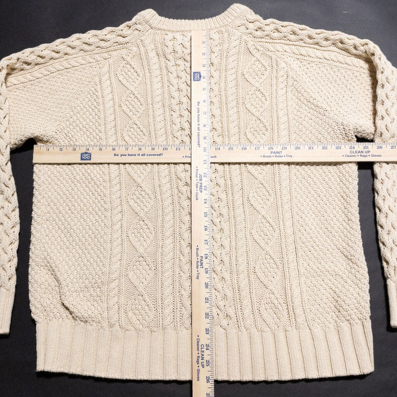 L.L. Bean Fisherman Sweater Men's XL Cable-Knit Beige Signature Pullover 505183