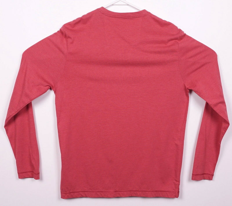 Johnnie-O Men's Small Red Cotton Rayon Blend Crew Long Sleeve Pocket T-Shirt