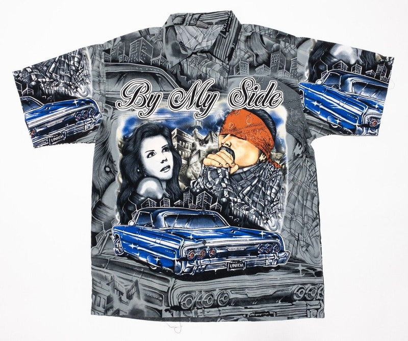 Cruizin Low Shirt Large Men's Vintage 90s Polyester By My Side Low Rider Homies