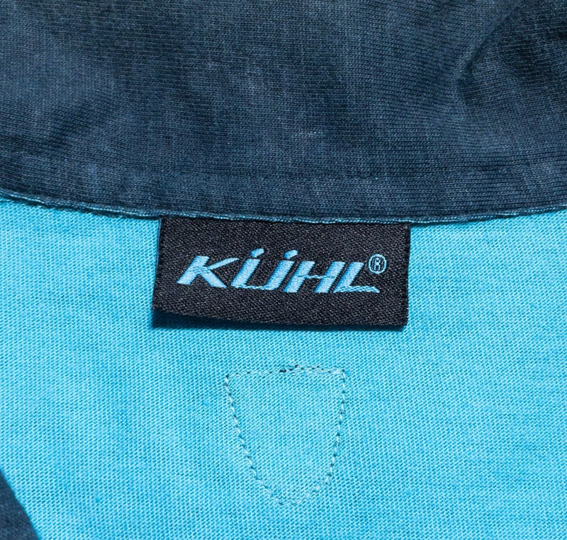 Kuhl Polo Shirt Men's Medium Pullover 1/4 Zip Collared Solid Navy Blue Casual