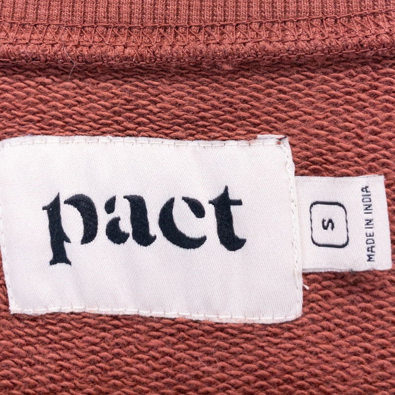 Pact Organic Dress Women's Small Walnut Stamp Puff Sleeve Pockets Sweatshirt