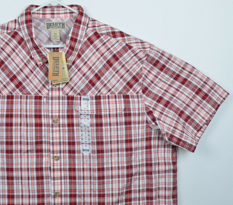 Duluth Trading Co Men's 3XL Vented Red Plaid Fishing Outdoors Armachillo Shirt