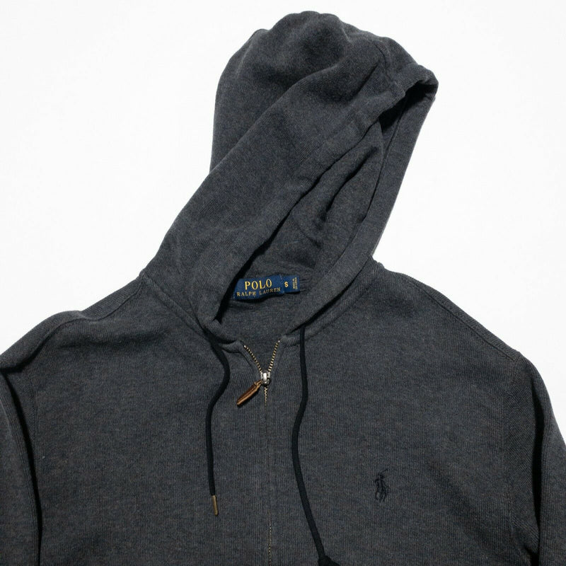 Polo Ralph Lauren Men's Small Dark Gray Full Zip Fleece Hooded Sweatshirt