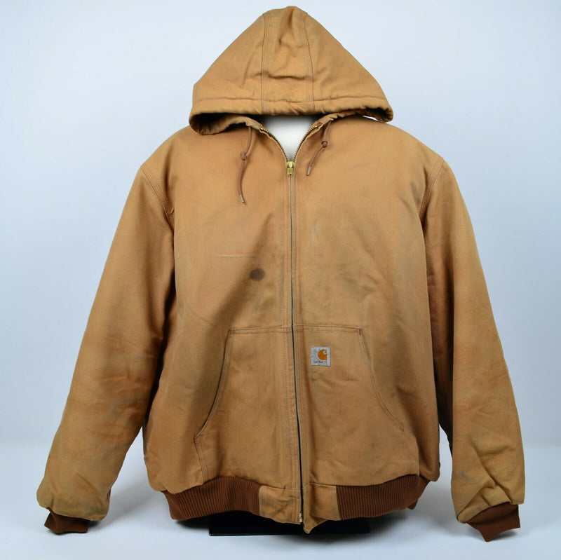 Vtg Carhartt Men's 3XL Tall Quilt Lined Brown Duck J140 Distressed Work Jacket