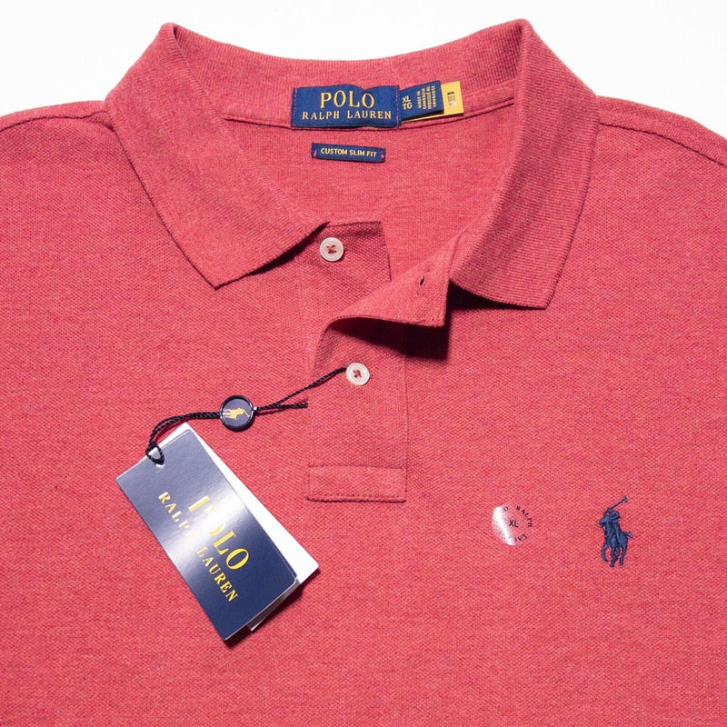 Polo Ralph Lauren XL Slim Fit Men's Polo Shirt Red Short Sleeve Pony Preppy