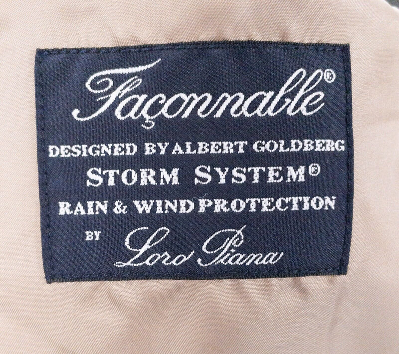 Faconnable Loro Piana Jacket Women's Large Wool Storm System Button Hooded Beige
