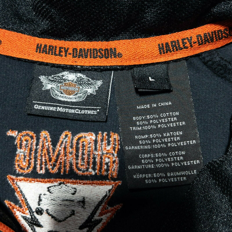 Harley-Davidson Knit Jacket HDMC Bar Shield Black Full Zip Men Large 96421-15VM