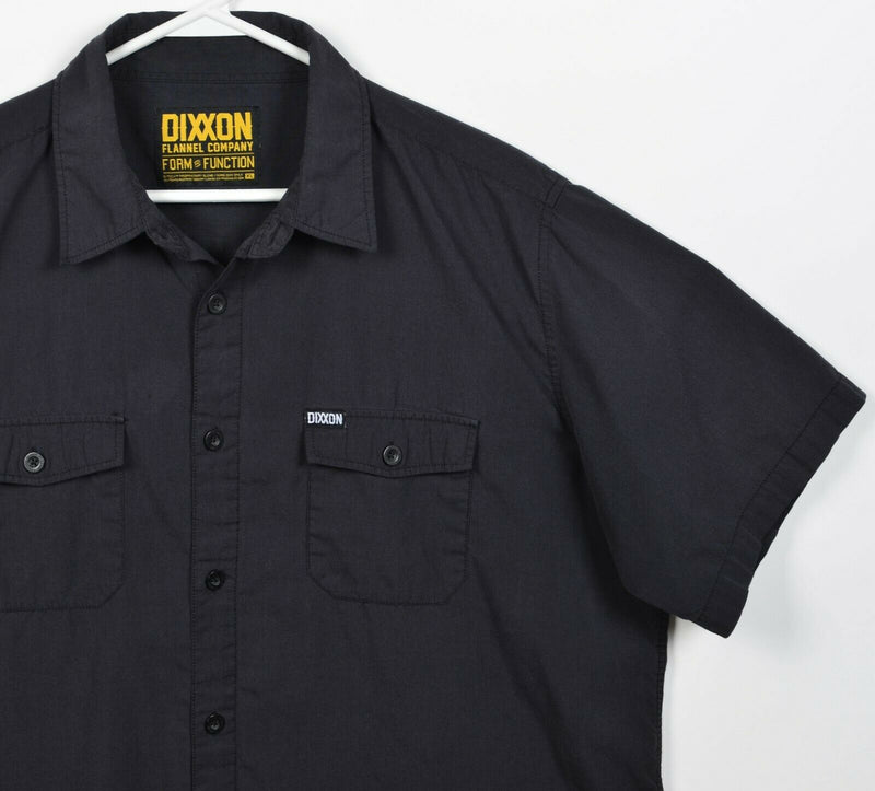 Dixxon Flannel Co. Men's XL Solid Black D-Tech Blend S/S Button-Front Shirt