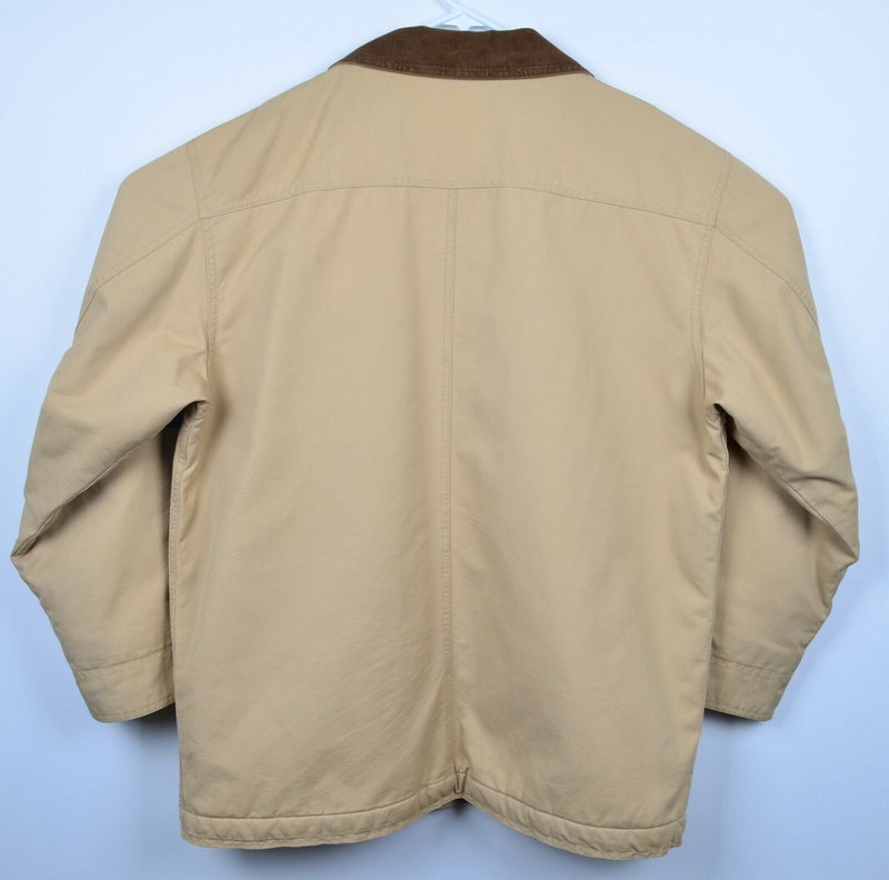 LL Bean Men's XL Barn Chore Coat Lined Thinsulate Khaki Canvas Field Jacket