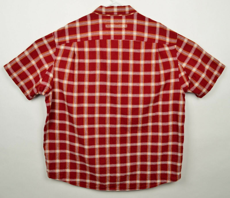 Duluth Trading Co Men's Sz XL Hemp Organic Cotton Blend Red Plaid Shirt